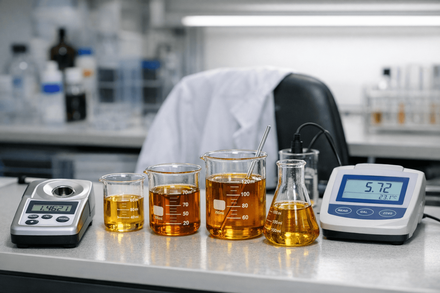 Laboratory quality testing of used cooking oil feedstock for FFA content and moisture levels