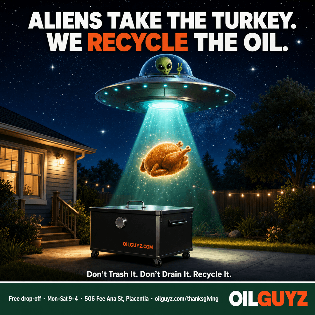 Aliens take the turkey, we recycle the oil meme