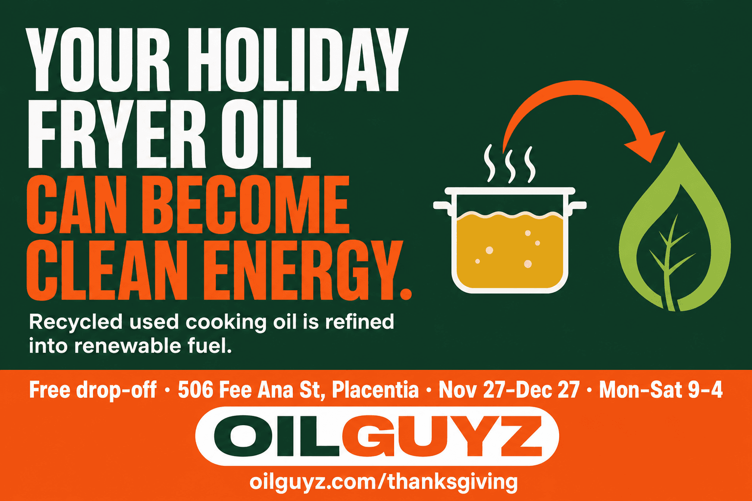Holiday fryer oil becomes clean energy