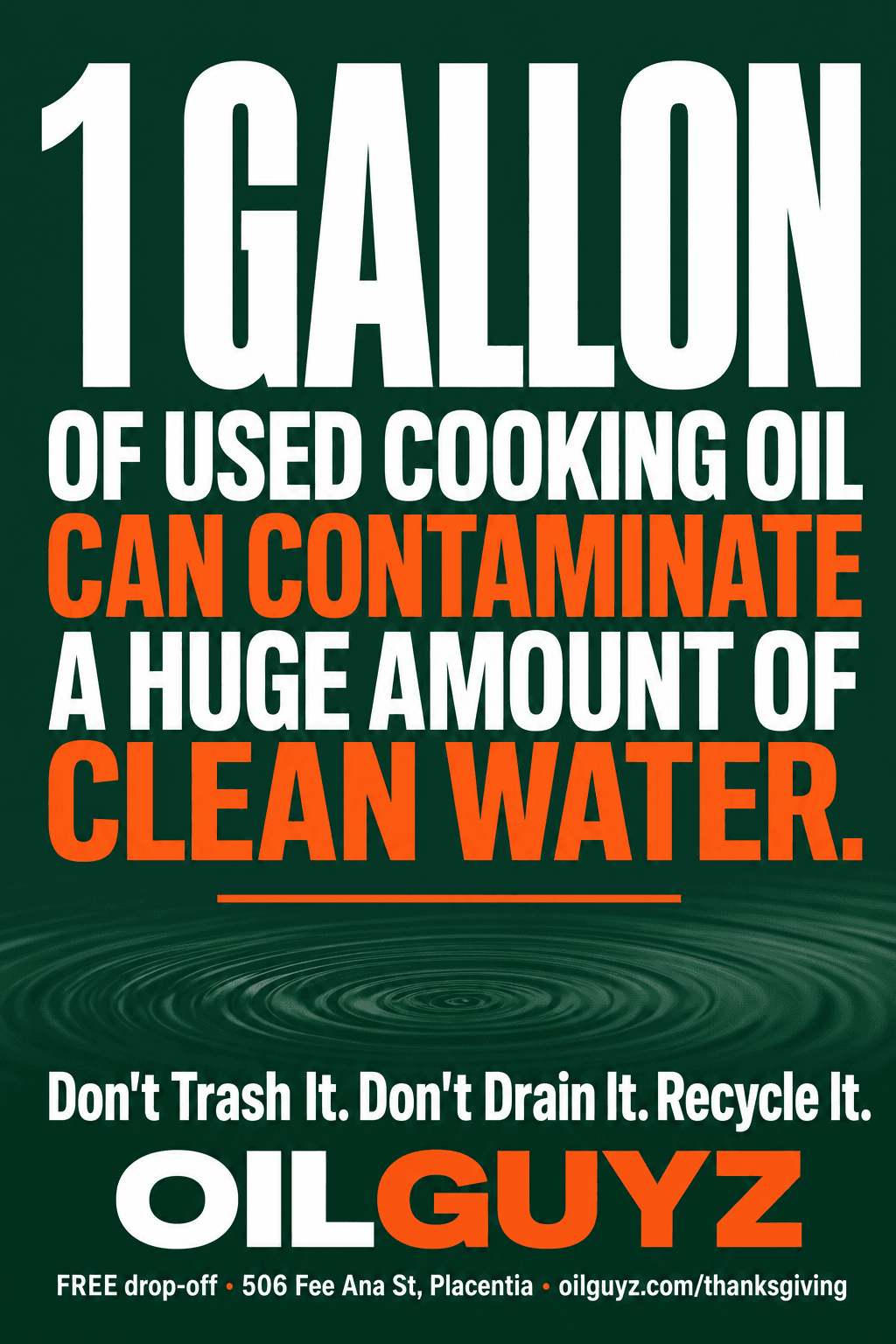 One gallon of oil can foul clean water stat