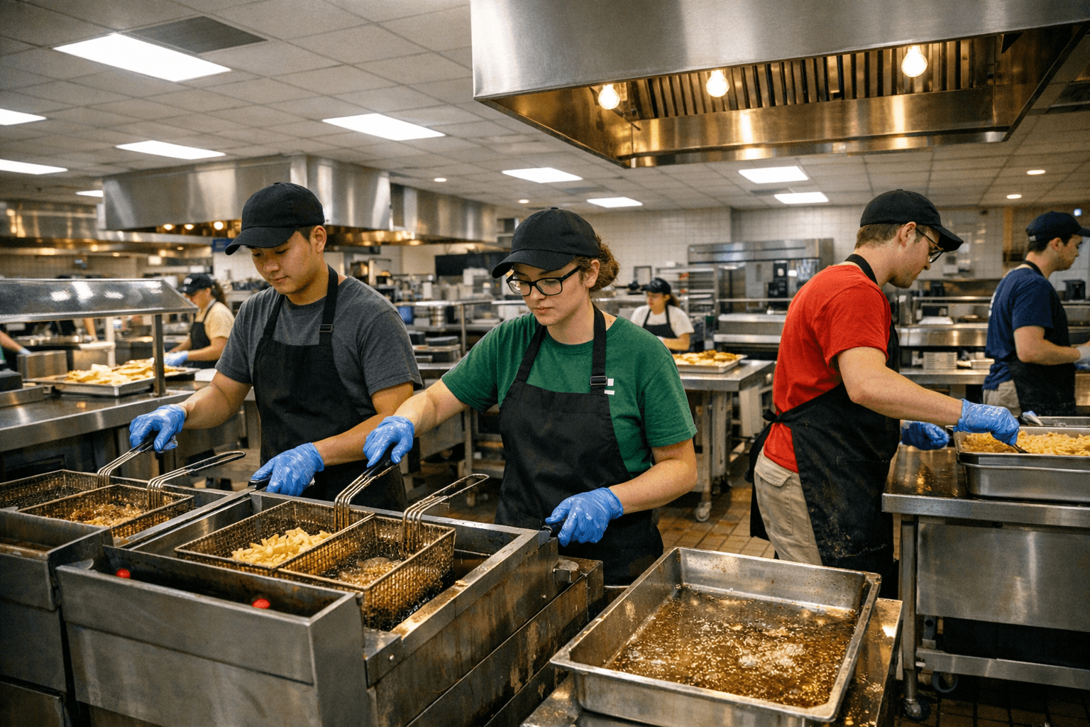 Grease collection containers at a university dining hall on a Southern California campus
